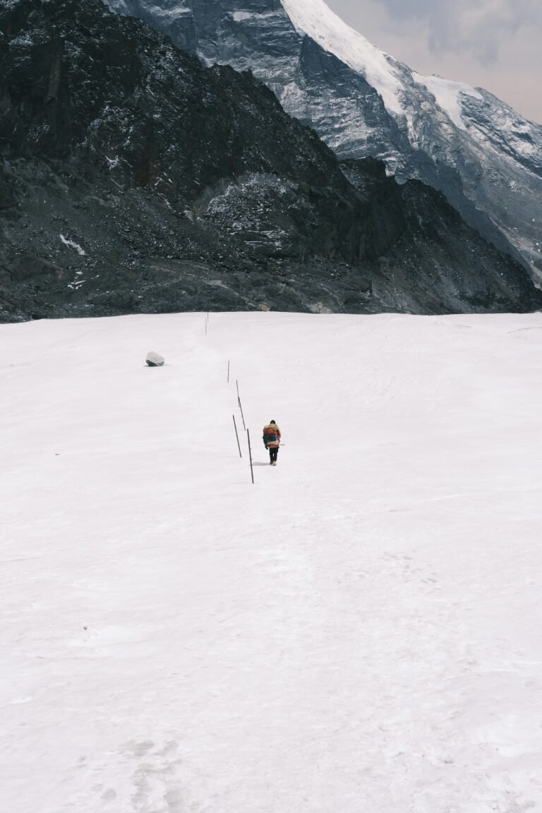 Trekkers crossing the Cho La Pass glacier at 5,420 metres on the Gokyo EBC route in Nepal