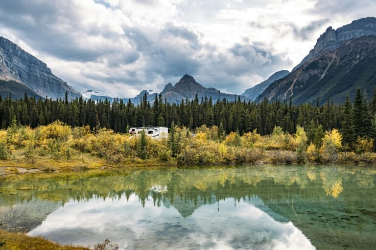 Campervan on the road through the Canadian Rockies — the cost of a two-person road trip from Whistler to Kelowna via Jasper and Banff