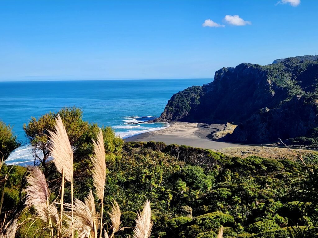 Karekare beach from Zion Hill track in the Waitakere Ranges, Auckland, NZ